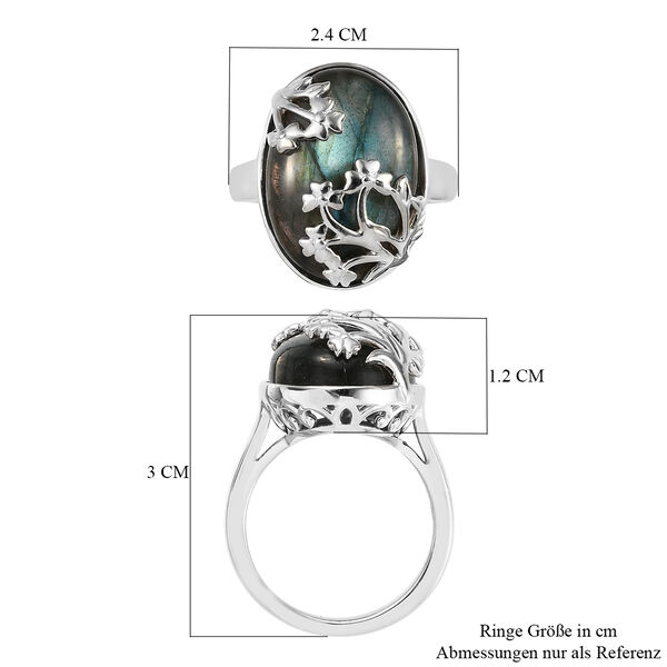 Labradorit Ring Messing Ionenbeschichtetes Platin  ca. 12,42 ct image number 7