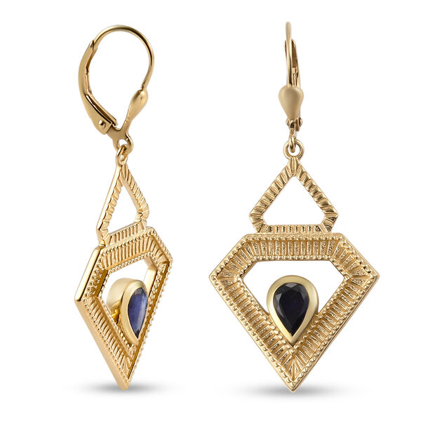 Masoala Saphir-Ohrhänger, (Fissure gefüllt), 925 Silber vergoldet ca. 2,04 ct  image number 4