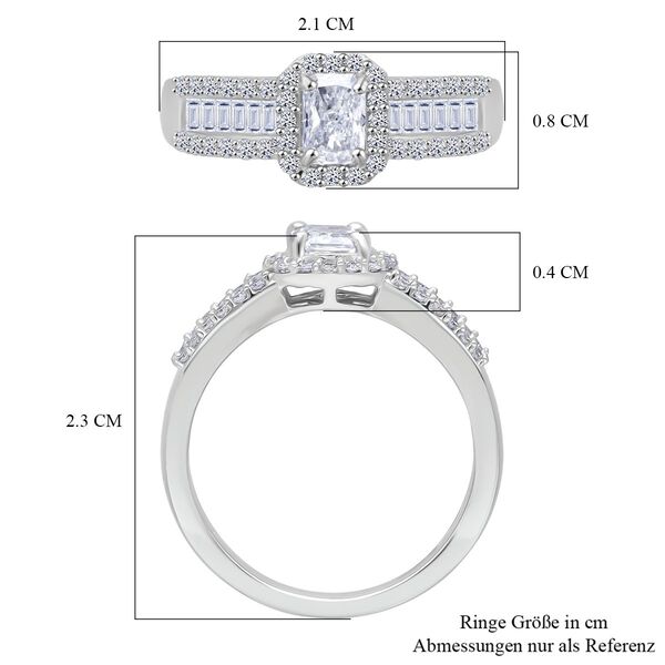 LUXURIANT DIAMOND - Lab Grown Diamant VS-EF Ring 925 Silber rhodiniert (Größe 18.00) ca. 0.99 ct image number 6