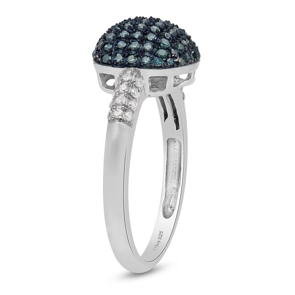 Blauer Diamant-Ring, 925 Silber platiniert  ca. 0,50 ct image number 4