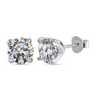 Moissanit Ohrringe, 925 Silber platiniert ca. 1.94 ct