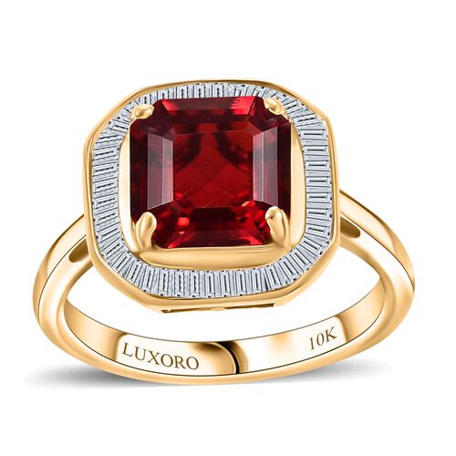 LUXORO AAAA Mexikanischer Kirschfeueropal und Diamant Ring in 417 Gold - 2,13 ct. image number 0