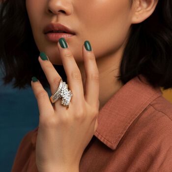 LUXURIANT SGL zertifizierter SI-GH Labor Diamant Ring, 925 Silber 750 Gelbgold Vermeil - 1 ct.