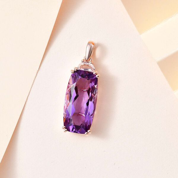 AA Rose De France Amethyst und Topas Anhänger - 12 ct. image number 2