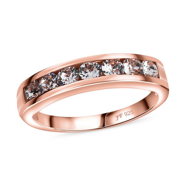 J Francis gefertigt mit SWAROVSKI- Wei&szlig;er Swarovski Kristall Ring, 925 Silber ros&eacute;vergoldet image number 4