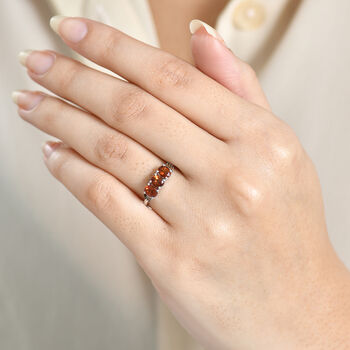 D'Joy AAA Hessonit Granat und roter Diamant Ring - 1,37 ct.