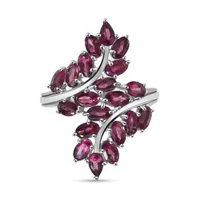 Rhodolith Granat Ring Edelstahl (Größe 19.00) ca. 6,21 ct