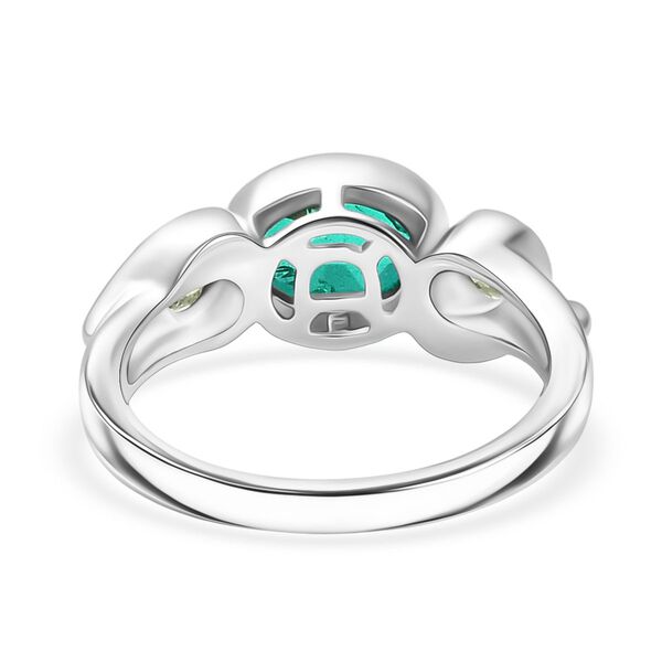 D'Joy Smaragd-Quarz Triplette Schmuckset 925 Silber platiniert und vergoldet (Größe 19) ca. 5,60 ct. image number 5