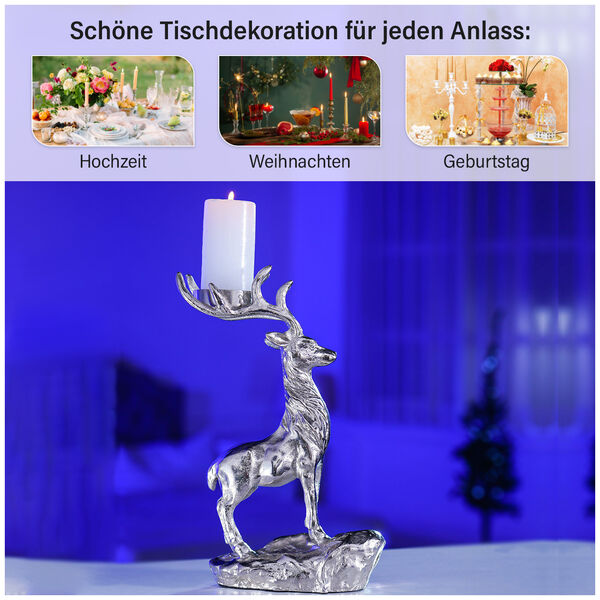 Rentier auf Felsen Kerzenhalter, 17x7,4x30,5 cm image number 9