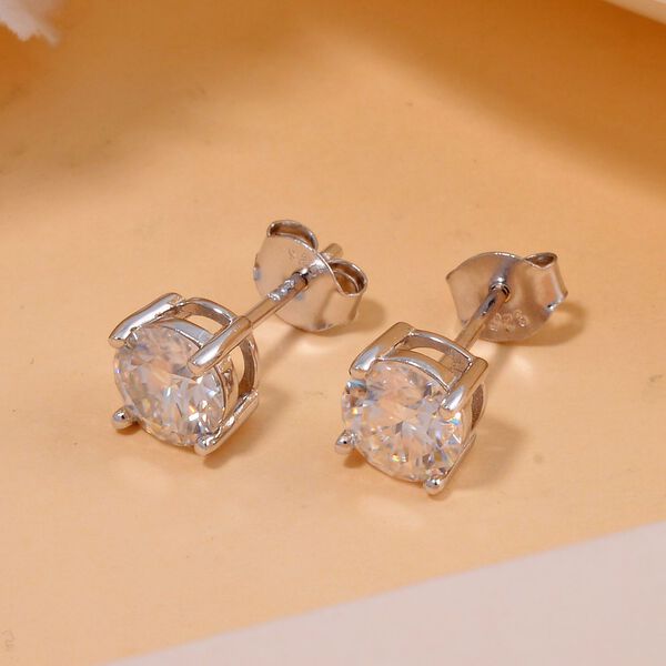 Moissanit Ohrringe 925 Silber platiniert ca. 1,98 ct. image number 7
