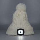 Wiederaufladbare LED Mütze mit Sherpa Futter, Größe 20x28 cm, Weiß image number 1