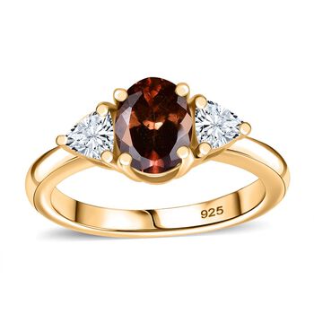 AA Nat&uuml;rlicher Bekily Farbwechsel Granat und Moissanit Ring - 1,98 ct.