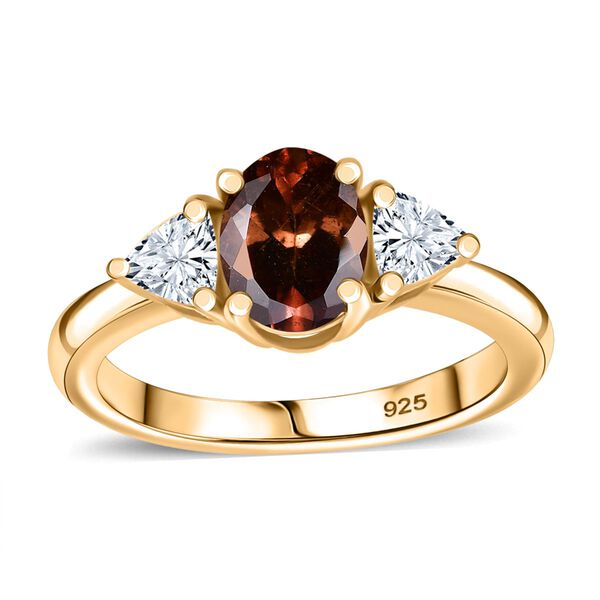 AA Nat&uuml;rlicher Bekily Farbwechsel Granat und Moissanit Ring - 1,98 ct. image number 4