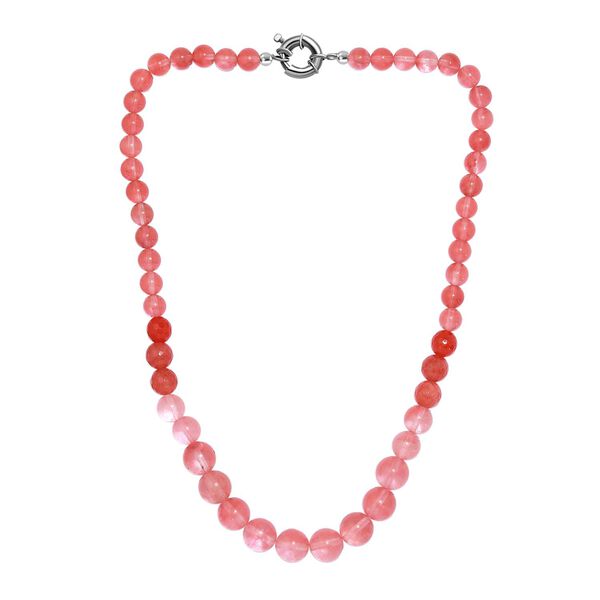 Erdbeer Quarz Halskette ca. 50 cm Messing rhodiniert ca. 270.00 ct image number 4