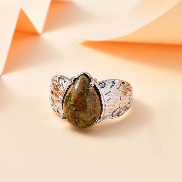 Unakite Ring, Silberton, (Gr&ouml;&szlig;e 18.00) ca. 6.78 ct image number 2