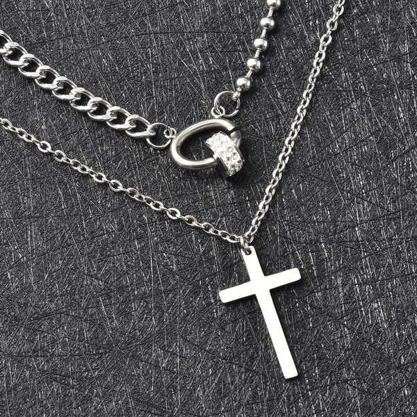 Simulierte Diamant-Halskette in Silberton image number 2