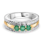 Kagem Sambischer Smaragd Ring 925 Silber rhodiniert (Größe 17.00) ca. 0,54 ct