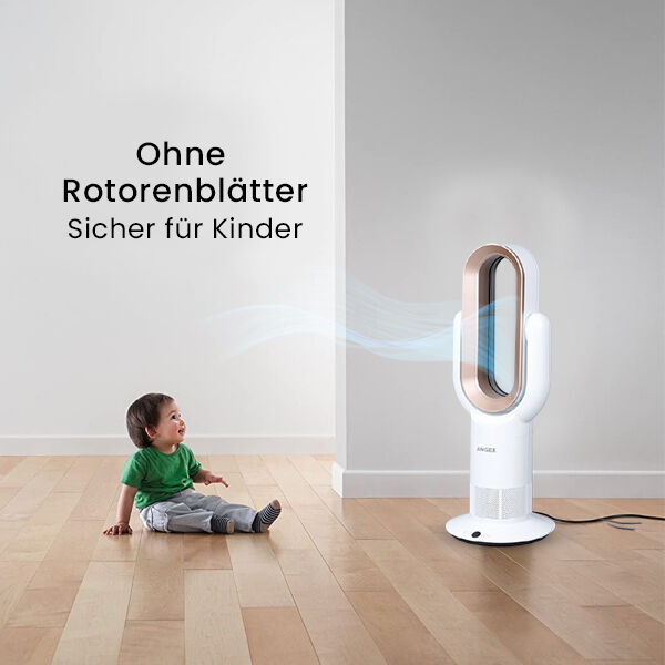 ANGEL: 3D-Ventilator ohne L&uuml;fterfl&uuml;gel, 72 cm hoch, Wei&szlig;-Ros&eacute;gold&nbsp; image number 4