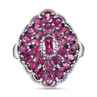Rhodolith Granat-Ring 925 Silber platiniert (Größe 16.00) ca. 5,62 ct