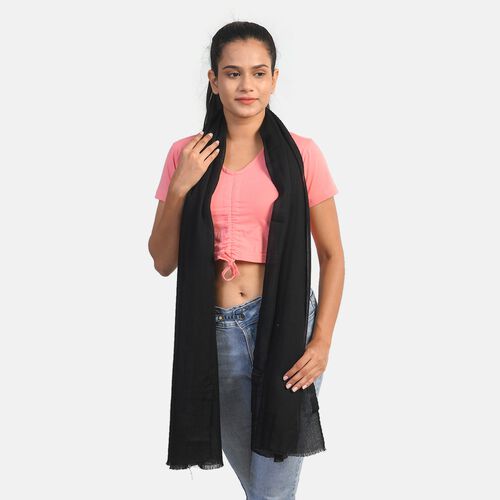 LA MAREY: Superweicher Schal aus 100% Kaschmirwolle, Schwarz  image number 1
