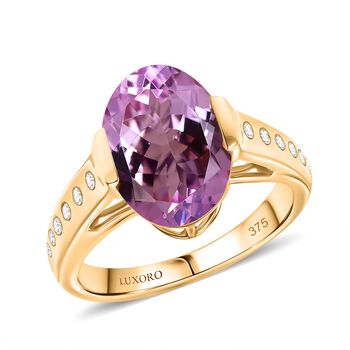 AAA Martha Rocha Kunzite, Wei&szlig;er Diamant Ring 375 Gold (Gr&ouml;&szlig;e 18.00) ca. 5,38 ct