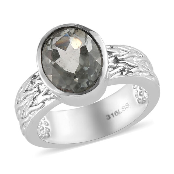 Prasiolith-Ring, reiner Edelstahl  ca. 2,47 ct image number 4