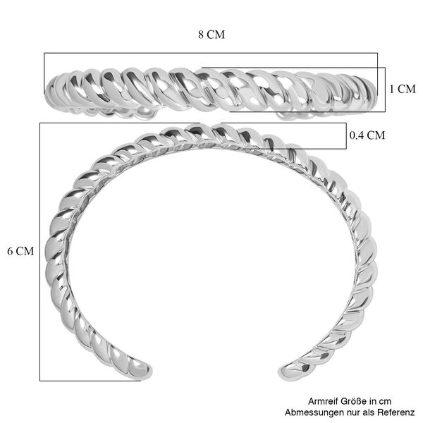 EVER TRUE Designer inspirierter gedrehter 19cm Armreif und Creolen in Silberton image number 5
