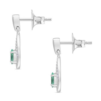 LUXURIANT AAA Labor kolumbianische Smaragd und Moissanit Ohrringe - 0,53 ct.