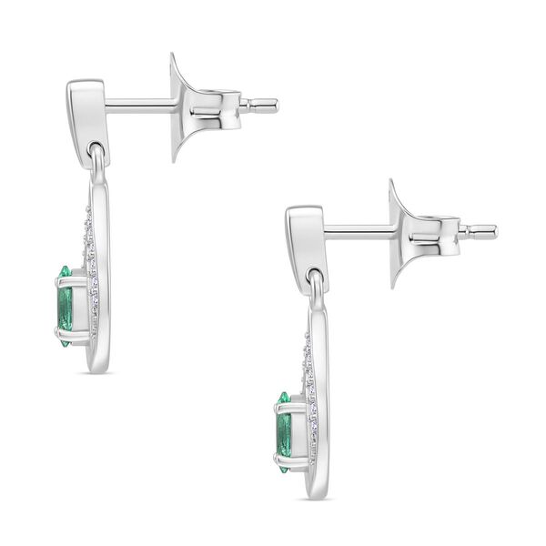 LUXURIANT AAA Labor kolumbianische Smaragd und Moissanit Ohrringe - 0,53 ct. image number 4