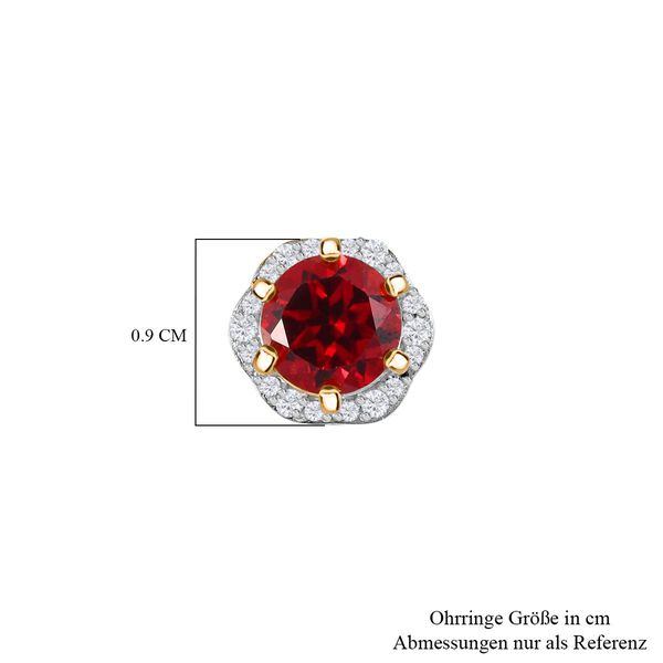 Synthetische Padparadscha Saphir und Zirkon-Ohrringe - 2,84 ct. image number 6