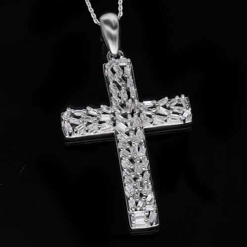 LUXURIANT DIAMOND- SI-GH Labor Diamant Kreuz Anhänger mit 50cm Kette, 925 Silber rhodiniert - 0,33 ct. image number 2