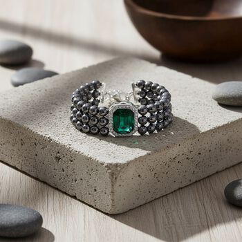 Gr&uuml;ner Kristall, Terahertz Armband, ca. 19 cm mit 5 cm extender