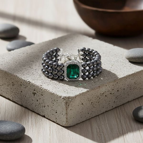 Grüner Kristall, Terahertz Armband ca. Flexibles cm 120.00 ct image number 2