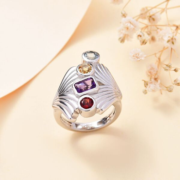 Mehrfarbiger Ring Messing (Gr&ouml;&szlig;e 16.00) ca. 1.55 ct image number 2