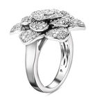 Florale Diamant-Ring in Silber image number 4