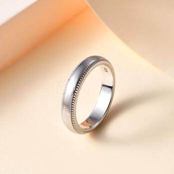 Klassischer Bandring, 925 Silber rhodiniert, (Gr&ouml;&szlig;e 18.00) ca. 4,73g