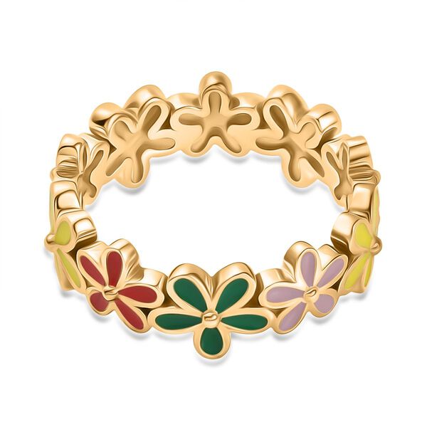 GP Italian Garden Kollektion- Floraler, emaillierter Kanchanaburi blauer Saphir Ring image number 7