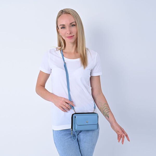 2er Set - Crossbody Tasche und Powerbank mit 4000mAh, Blau image number 1