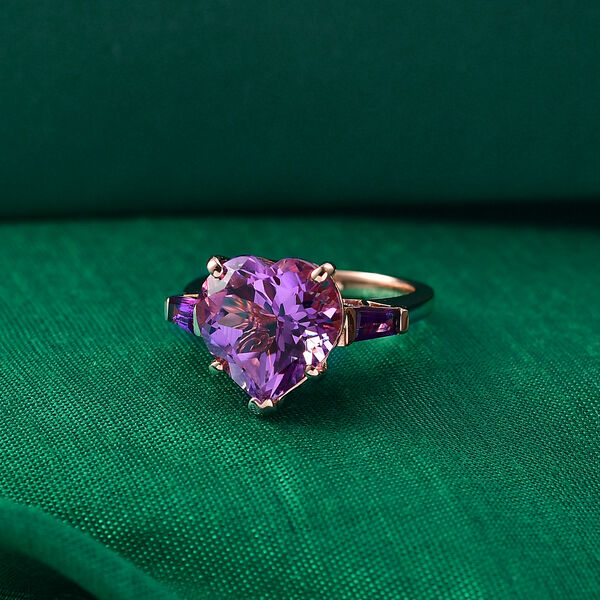 GP Amore Kollektion- AA Rose De France Amethyst, afrikanisches Amethyst und blaues Saphir Schmuckset image number 9