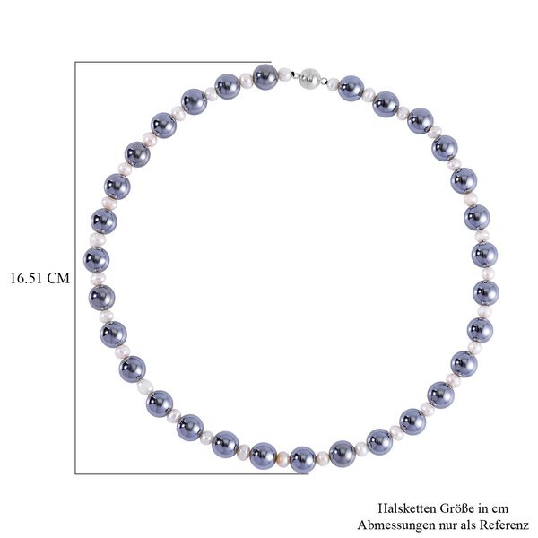 10mm Terahertz und S&uuml;&szlig;wasserperle Halskette, 50 cm - 215 ct. image number 5