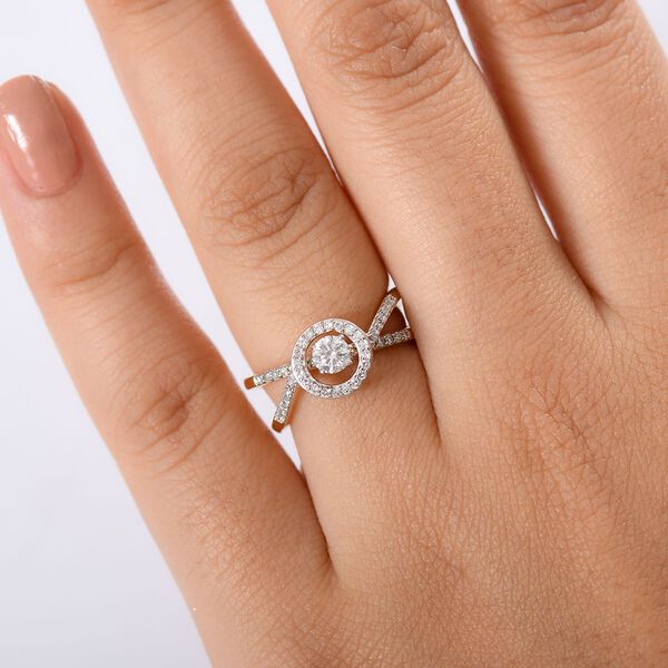 LUXURIANT DIAMOND - Lab Grown Diamant SI-GH SGL zertifiziert Schmuckset 925 Silber 750 Gelbgold Vermeil (Größe 17) ca. 0,50 ct. image number 3