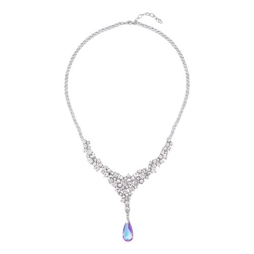 Weiße und lila Kristall-Halskette, 50 cm - 25 ct. image number 0