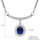 Simulierte, blaue Kristall und Zirkonia-Halskette, 50 cm - 1.50 ct. image number 4