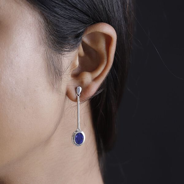 Tansanit-Farbe Quarz Ohrringe- 2,88 ct. image number 3