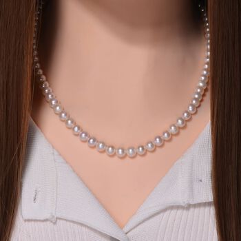 Wei&szlig;e S&uuml;&szlig;wasser Perle Halskette, 50 cm