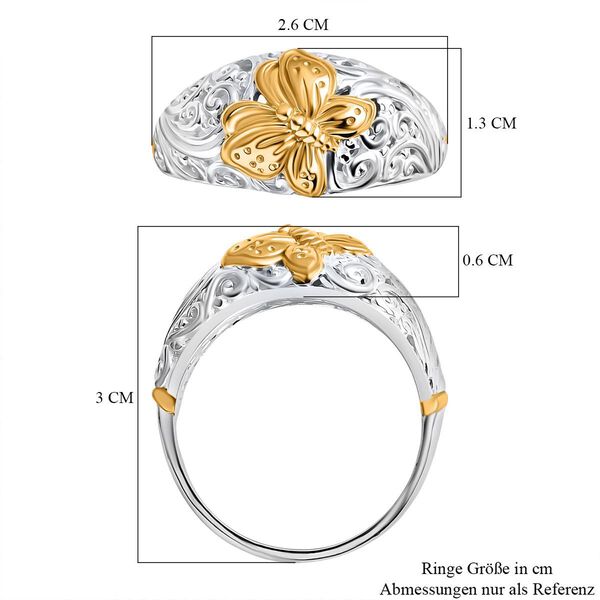 D'Joy Royal Bali – Zweifarbiger Ring mit Schmetterlingsmotiv image number 5