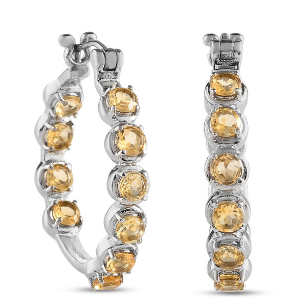 Citrin-Creolen, Edelstahl ca. 5.04 ct