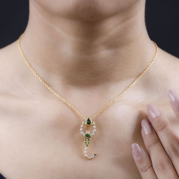 GP Creature Kollektion- Chromdiopsid, Zirkon und Saphir-Anh&auml;nger mit Kette - 1,12 ct. image number 3