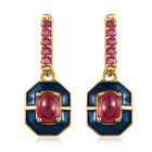 Afrikanische Rubin-Ohrringe, 925 Silber vergoldet ca. 2,83 ct