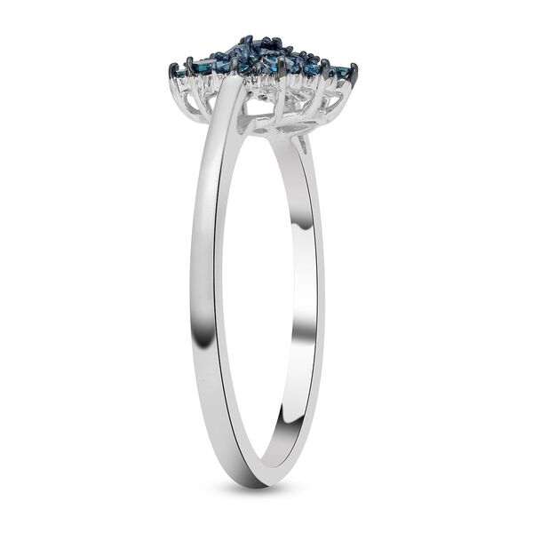 Blauer Diamant-Ring, 925 Silber platiniert  ca. 0,50 ct image number 4
